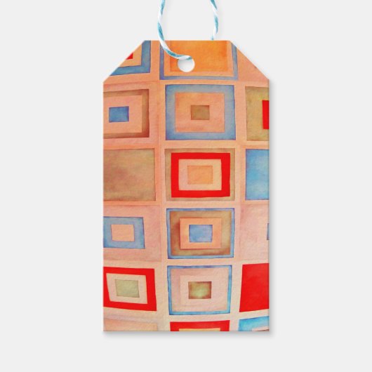 Farbige Quadrate Geschenkanhänger (Vorderseite)