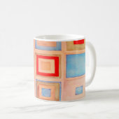 Farbige Quadrate Kaffeetasse (VorderseiteRechts)
