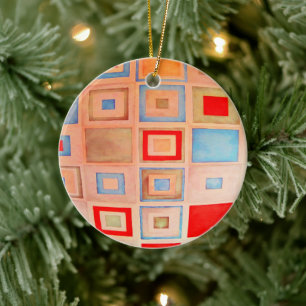 Farbige Quadrate Keramik Ornament