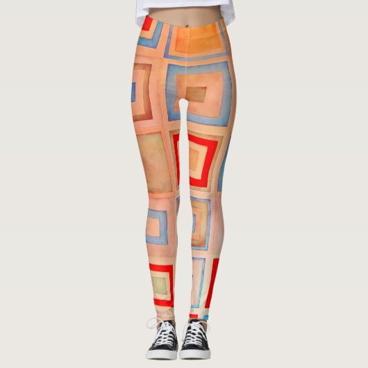 Farbige Quadrate Leggings (Vorderseite)