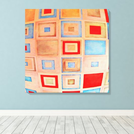 Farbige Quadrate Leinwanddruck (Insitu (Holzboden))