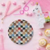 Farbige Quadrate Pappteller (Party)