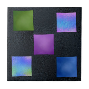 Farbige Quadrate Schwarzes, dickes, verschmolzenes Fliese