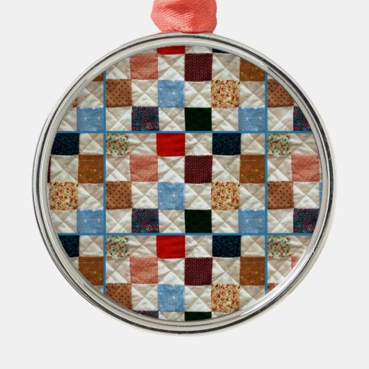 Farbige Quadrate Silbernes Ornament (Vorne)