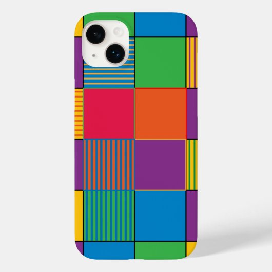 Farbige Quadrate, Streifen Case-Mate iPhone Hülle (Rückseite)