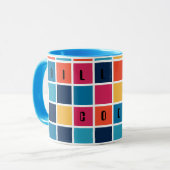 Farbige Quadrate Tasse (Vorderseite Links)