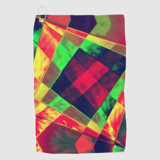 Farbige Quadrate und Rechtecke Golfhandtuch (Vorderseite)