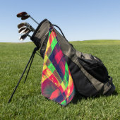 Farbige Quadrate und Rechtecke Golfhandtuch (Gras)