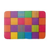 Farbige Quadrate und Streifen Badematte (Vorderseite)