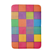 Farbige Quadrate und Streifen Badematte (Vorderseite Vertikal)