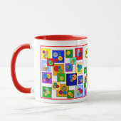 Farbige Quadrate und Tasten gestalten Kinder Tasse (Links)