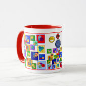 Farbige Quadrate und Tasten gestalten Kinder Tasse (Vorderseite Links)