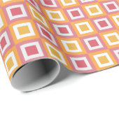 Farbige quadratische Geometrie Geschenkpapier (Rolleneckpunkt)