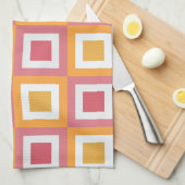 Farbige quadratische Geometrie Geschirrtuch (Viertel Falte)