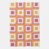 Farbige quadratische Geometrie Geschirrtuch (Vertikal)