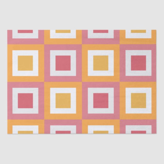 Farbige quadratische Geometrie Seidenpapier (Vorderseite)