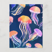 Farbige Qualle | Aquarell Postkarte (Vorderseite)