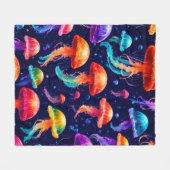 Farbige Qualle Fleecedecke (Vorderseite (Horizontal))