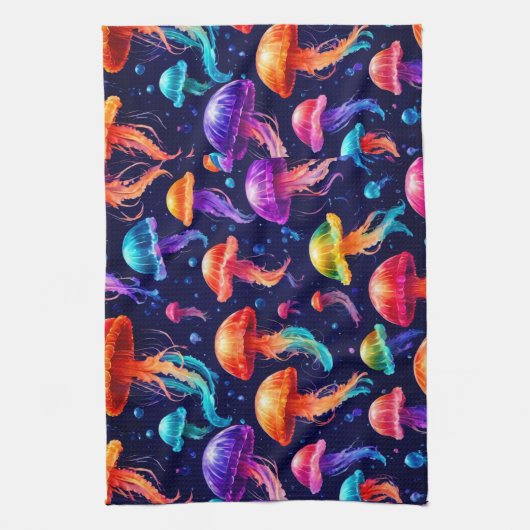 Farbige Qualle Geschirrtuch (Vertikal)
