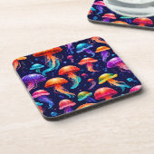 Farbige Qualle Getränkeuntersetzer (Linke Seite)