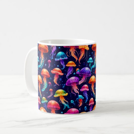 Farbige Qualle Kaffeetasse (Vorderseite Links)