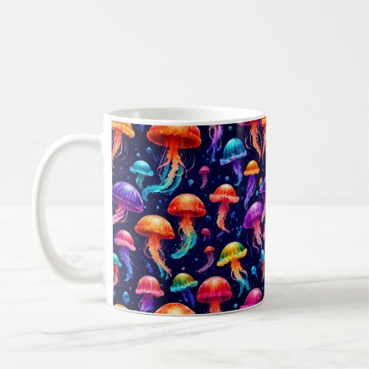 Farbige Qualle Kaffeetasse (Links)