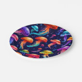 Farbige Qualle Pappteller (Schrägansicht)