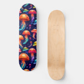 Farbige Qualle Skateboard (Vorderseite)