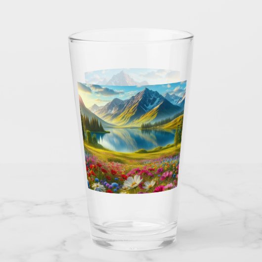 Farbige Quelle/blühender Bergsee Glas (Vorderseite)