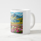 Farbige Quelle/blühender Bergsee Jumbo-Tasse (Vorderseite Rechts)