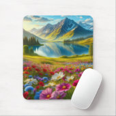 Farbige Quelle/blühender Bergsee Mousepad (Mit Mouse)