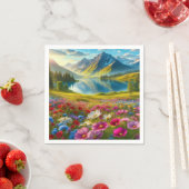Farbige Quelle/blühender Bergsee Serviette (Beispiel)