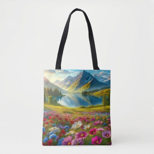 Farbige Quelle/blühender Bergsee Tasche (Vorderseite)