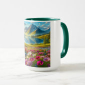 Farbige Quelle/blühender Bergsee Tasse (VorderseiteRechts)