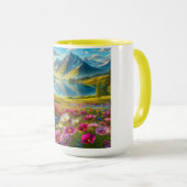 Farbige Quelle/blühender Bergsee Tasse (VorderseiteRechts)