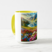 Farbige Quelle/blühender Bergsee Tasse (Vorderseite Links)