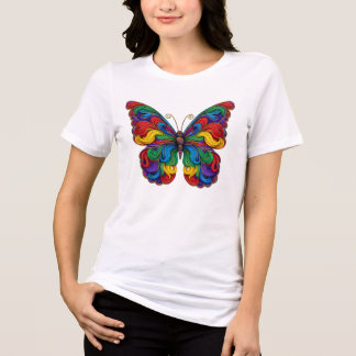 Farbige Quilling-Schmetterling T-Shirt Titel Tri-Blend Shirt
