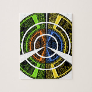 Farbige radiale Kunst drucken Puzzle