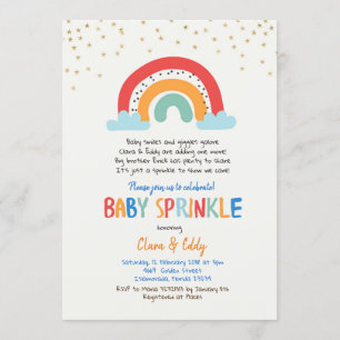 Farbige Rainbow Baby Sprinkle Einladung