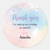 Farbige Rainbow-Birthday-Aufkleber Runder Aufkleber (Vorderseite)