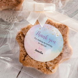 Farbige Rainbow-Birthday-Aufkleber Runder Aufkleber