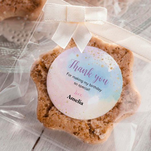 Farbige Rainbow-Birthday-Aufkleber Runder Aufkleber