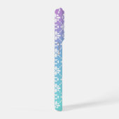 Farbige Rainbow-Blume Muster Monogramm-Initialen iPhone Hülle (Rechte Seite)