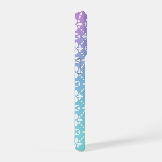 Farbige Rainbow-Blume Muster Monogramm-Initialen iPhone Hülle (Rechte Seite)