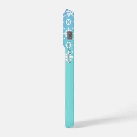 Farbige Rainbow-Blume Muster Monogramm-Initialen iPhone Hülle (Linke Seite)