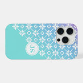 Farbige Rainbow-Blume Muster Monogramm-Initialen iPhone Hülle (Rückseite (Horizontal))