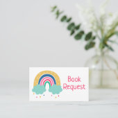 Farbige Rainbow Book Request Card Platzkarte (Stehend Vorderseite)