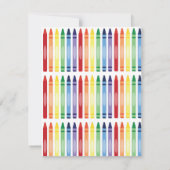 Farbige Rainbow Crayons Niedlich Monogram Kids Mitteilungskarte (Rückseite)