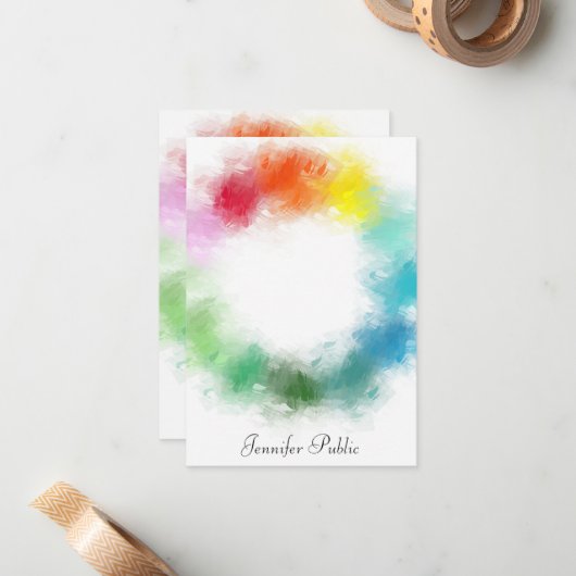 Farbige Rainbow-Farben für ein benutzerdefiniertes Mitteilungskarte (Vorderseite/Rückseite Beispiel)