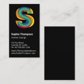 Farbige Rainbow-Fett-Typografie Visitenkarte (Vorne/Hinten)